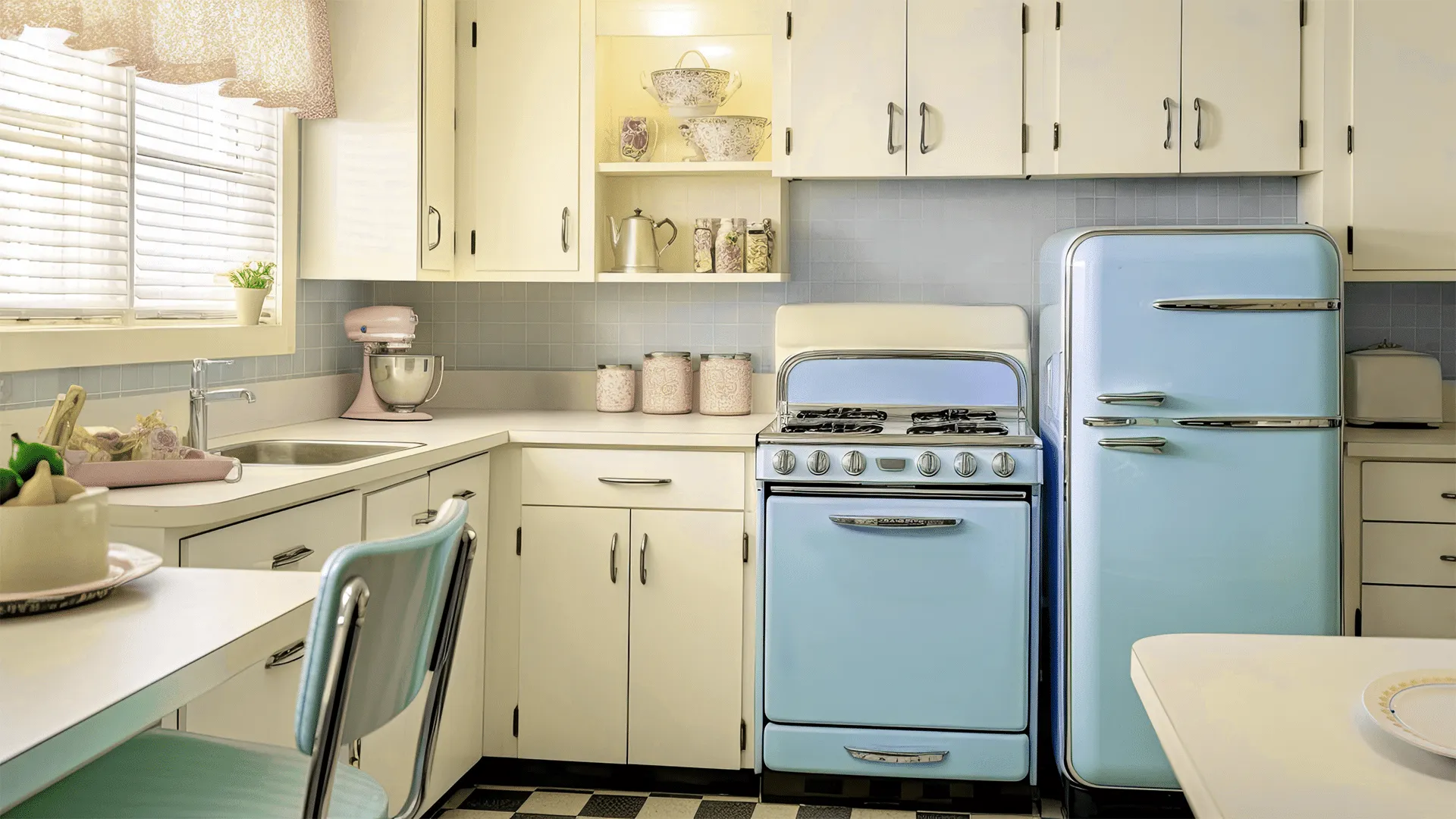 A kitchen with a stove and a sink