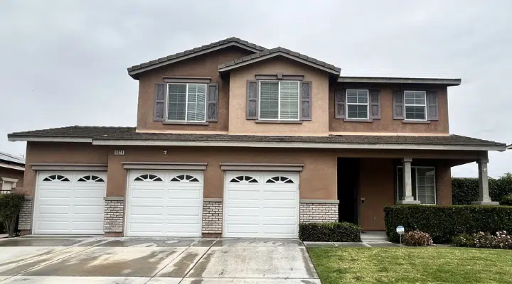 A bench in front of a building