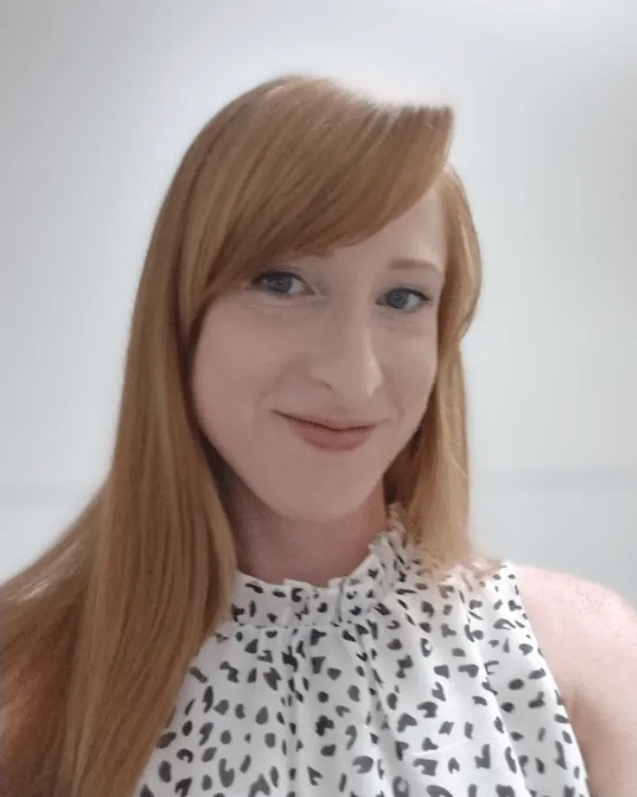 A woman looking at the camera