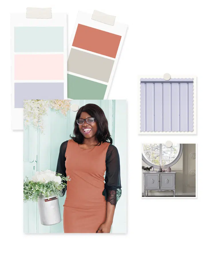 A woman standing in front of a mirror posing for the camera