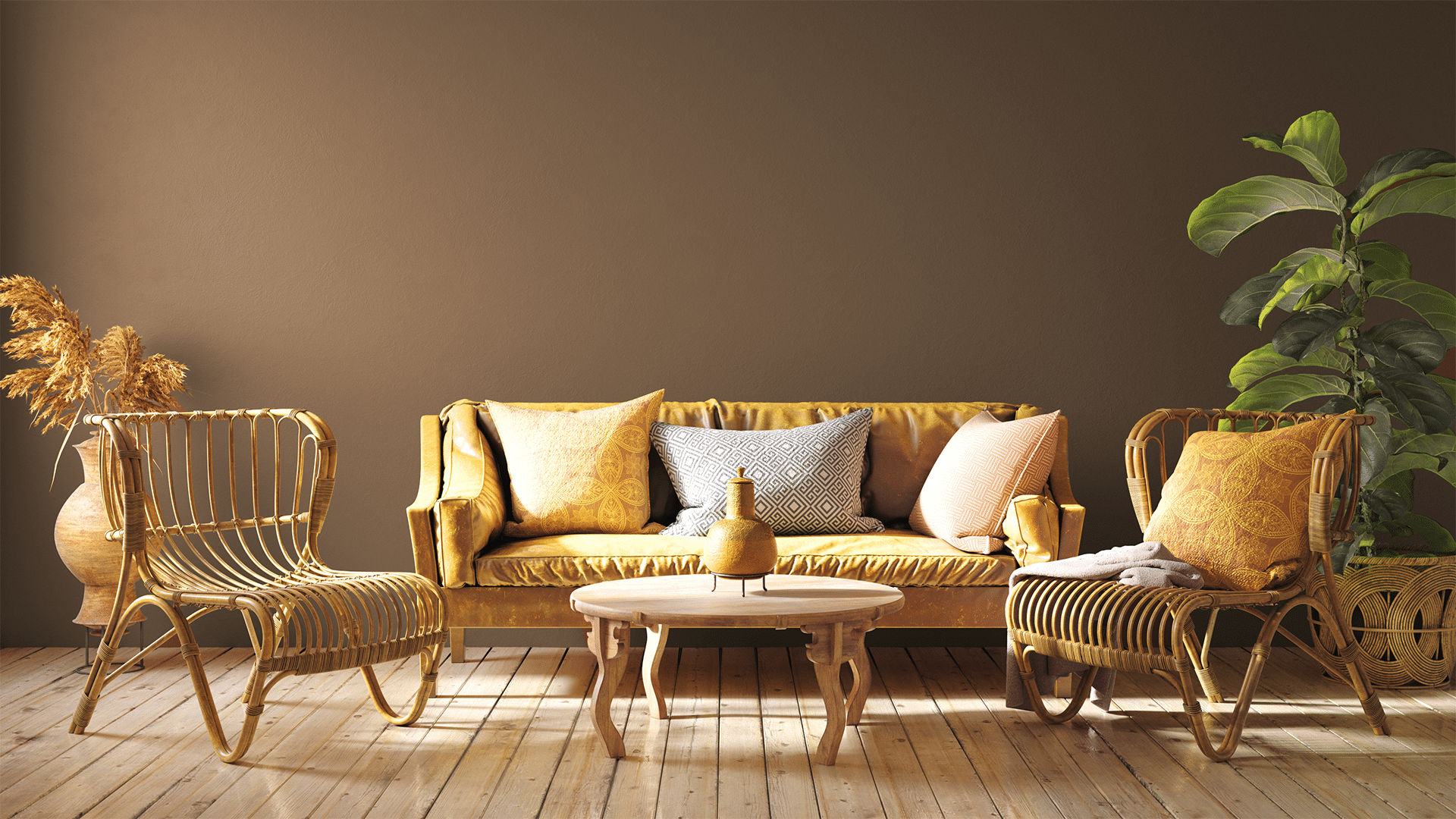 A living room with a couch a table and chairs