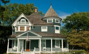 Victorian Exterior painted in Huntington Woods and Historic White