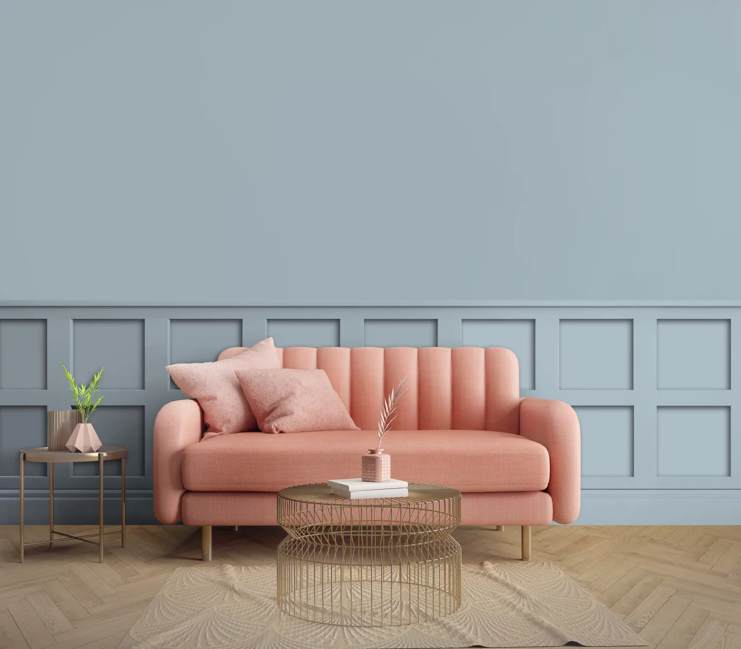 Living room painted in Irogon Blue