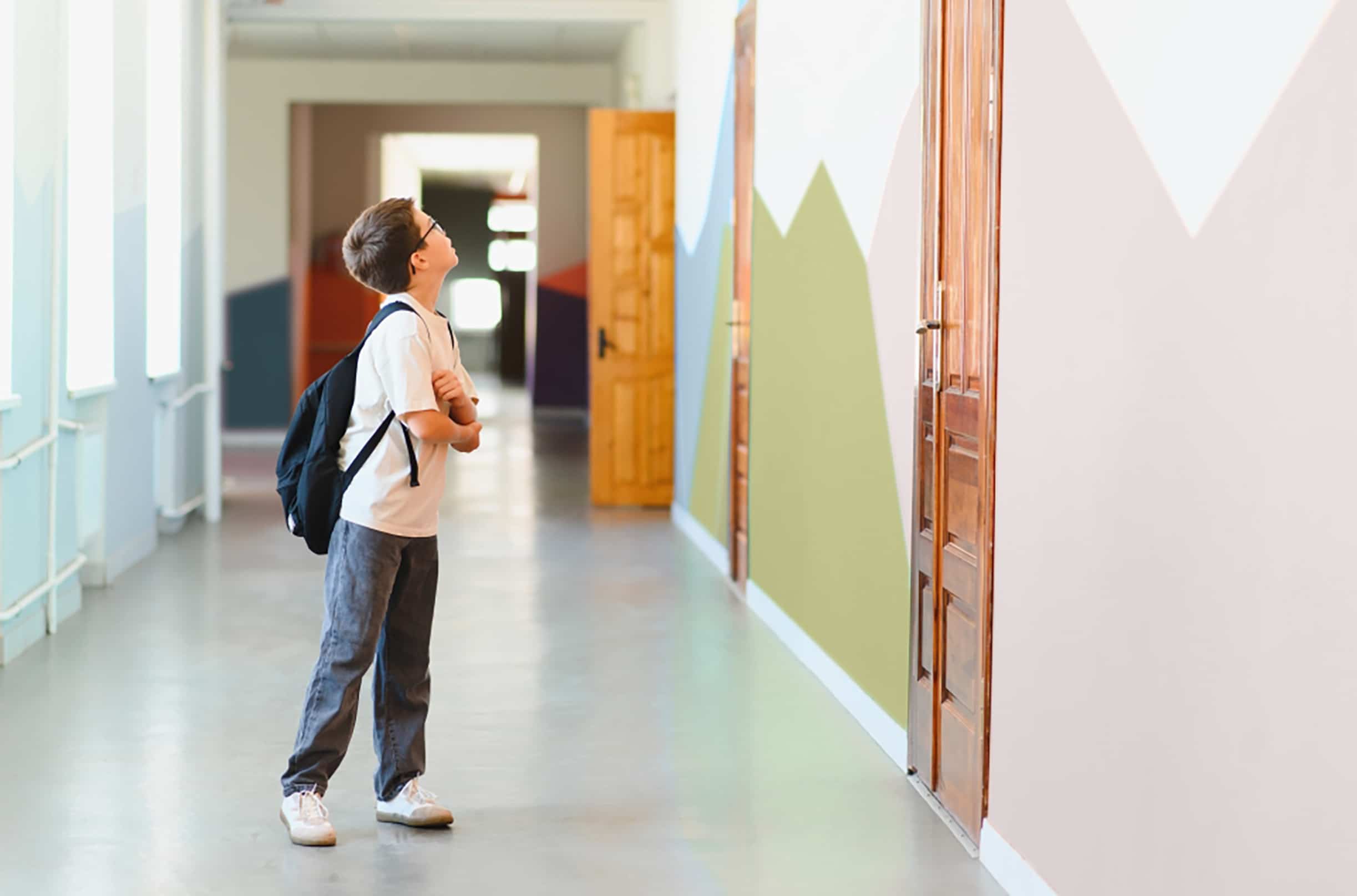 A person standing in a room
