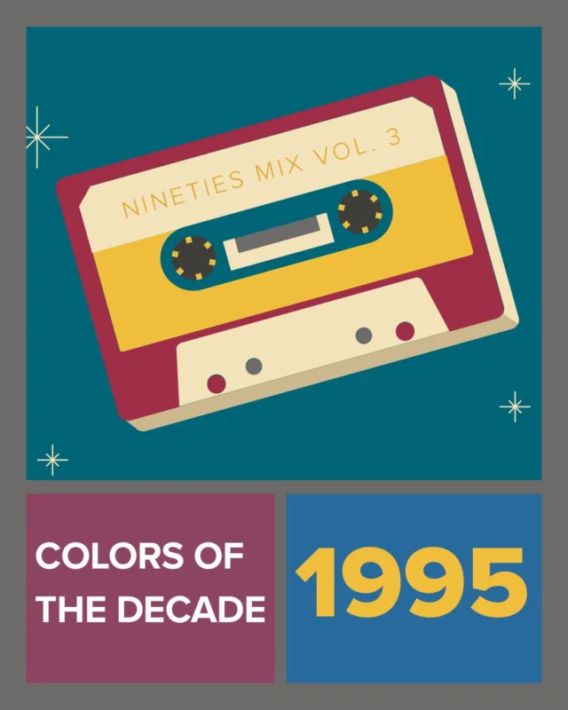 Step back into the 1990s—our next Colors of the Decades palette is here! 📼💾 As the ‘90s ushered in rapid change, urban revival and grunge culture, the mood of the decade took a more serious turn. Industrial design trends and city living brought dark neutrals and rich jewel tones to the forefront.Our 1995-inspired color palette captures this energy: dramatic shades like Boat Anchor (DE6377) ground the palette, while vibrant hues like Sunflower (DE5391), Putnam Plum (DEA100) and Crimson Strawberry (DEA102) add bold personality. Calming cool tones like The Blues (DE5859) and Aquatic (DEA134) bring a sense of peace amidst the unknown.Leave a comment telling us your fave ‘90s-inspired color and stay tuned to see which palette is next! Plus, explore The Colors of the Decades on DunnEdwards.com/Decades (link in bio).#DunnEdwards #DunnEdwardsPaints #ColorsOfTheDecades #100YearAnniversary #ColorInspiration #ColorTrends
