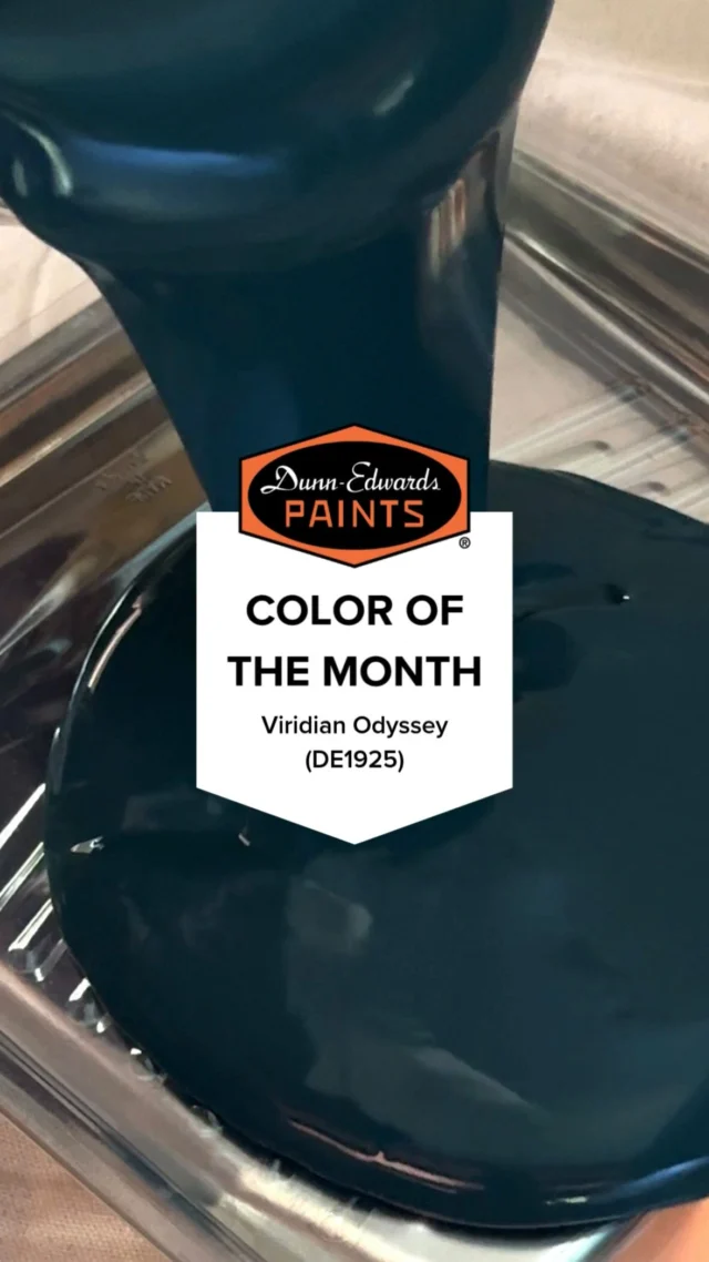 Meet our August Color of the Month: Viridian Odyssey (DE1925) 🌎 Also our Color of the Century, this deep, sophisticated blue-green paint color transforms both interiors and exteriors with its understated elegance and connection to nature. Where would you put this iconic hue in your home?✨Shop Viridian Odyssey (DE1925) via the link in our bio✨#dunnedwards #dunnedwardspaints #ColorOfTheMonth #PaintPerfection #HomeDecor #InteriorDesign #paintcolorinspiration #paintcolors