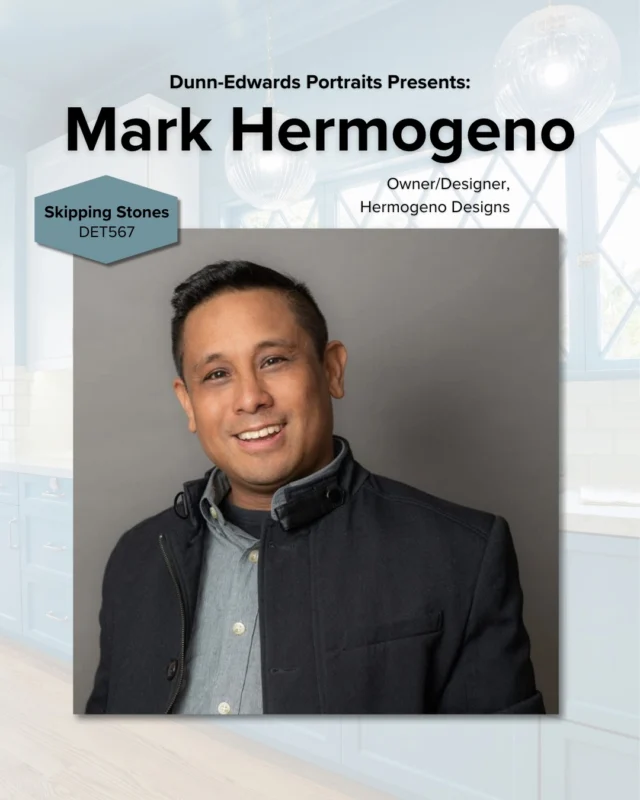 Meet Mark Hermogeno, a seasoned designer with an uncompromising style. Mark’s road to success took a few surprising turns—from studying medicine and anthropology to becoming a leading interior designer. In our latest Dunn-Edwards Portraits story, Mark shares his journey and how he found his passion in creating spaces that truly reflect his clients’ personalities.Discover how Mark’s background in retail, social work, and visual merchandising helped him build a thriving design business. Read Mark’s full story and see his design work in our latest specs+spaces® blog post.ES:Conozca a Mark Hermogeno, un diseñador experimentado con un estilo intransigente. El camino de Mark hacia el éxito dio algunos giros sorprendentes: pasó de estudiar medicina y antropología a convertirse en un destacado diseñador de interiores. En nuestra última historia de Retratos de Dunn-Edwards, Mark comparte su trayectoria y cómo encontró su pasión en la creación de espacios que reflejan verdaderamente la personalidad de sus clientes.Descubra cómo la experiencia de Mark en el comercio minorista, el trabajo social y la comercialización visual lo ayudó a crear un próspero negocio de diseño. Lea la historia completa de Mark y vea su trabajo de diseño en nuestra última entrada del blog Specs+Spaces®.