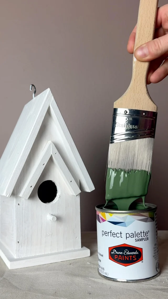 Come DIY with us! 🌿 Our 2026 Color of the Year, Midnight Garden (DE5657), is the perfect deep, muted green for an easy, nature-inspired DIY project. This earthy hue embodies the beauty of the natural world around us. From a lush moonlit garden to the whisper of nature’s quiet elegance, Midnight Garden (DE5657) evokes thoughts of wellness, eco-conscious living and timeless design.Explore the Dunn-Edwards 2026 Color of the Year Midnight Garden (DE5657) on DunnEdwards.com or tap the link in our bio!#DunnEdwards #ColorOfTheYear #DECOTY26 #greenpaintcolor #birdhouse